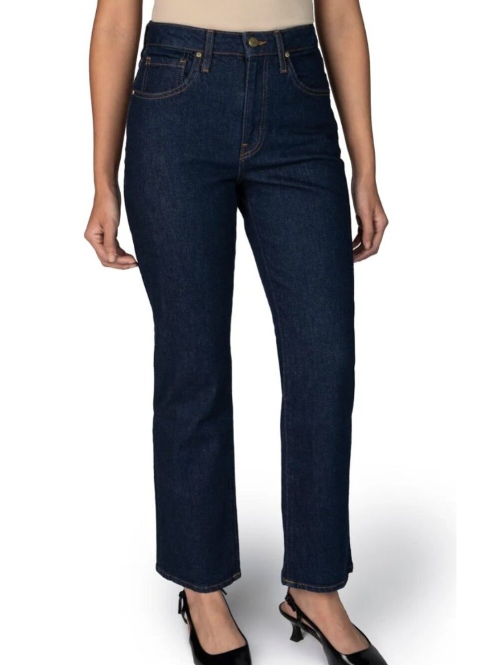 NWT Nelle Atelier The Kate Stovepipe Denim Jeans Dark Blue Size 27